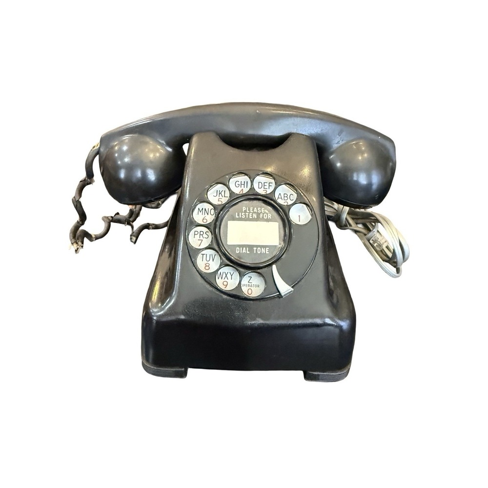 Kellogg Masterphone 1000 Redbar 1940s Vintage Bakelite Rotary Desk Telephone